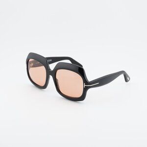 Tom Ford Ren FT1155 05E Sunglasses Black Square Frame, Brown Photochromic Lenses